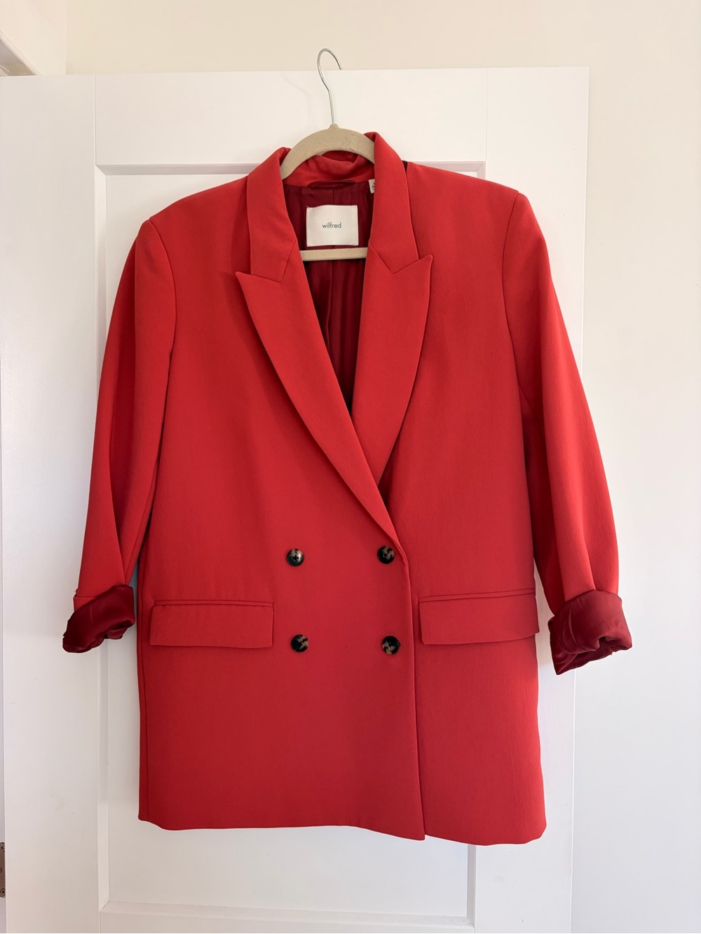 Wilfred Vibrant Red Double-Breasted Tailored Blazer